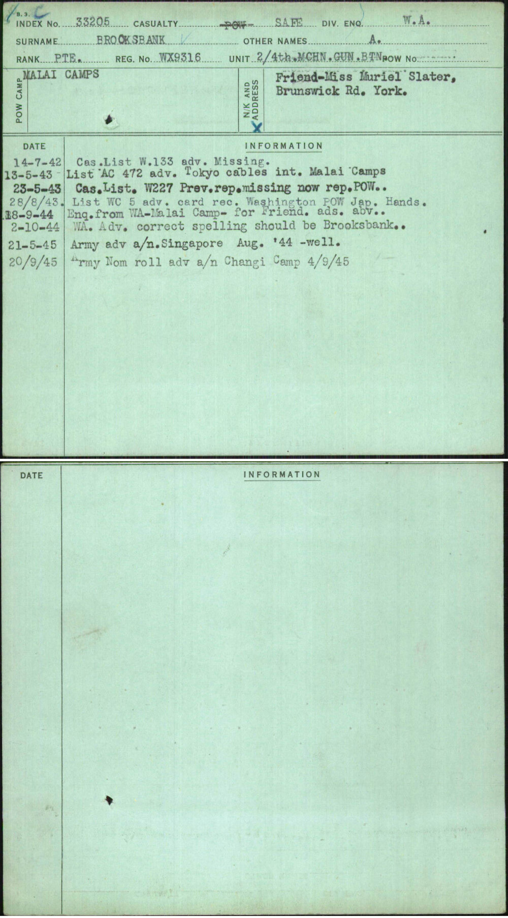 Brooksbank, A, WX9316