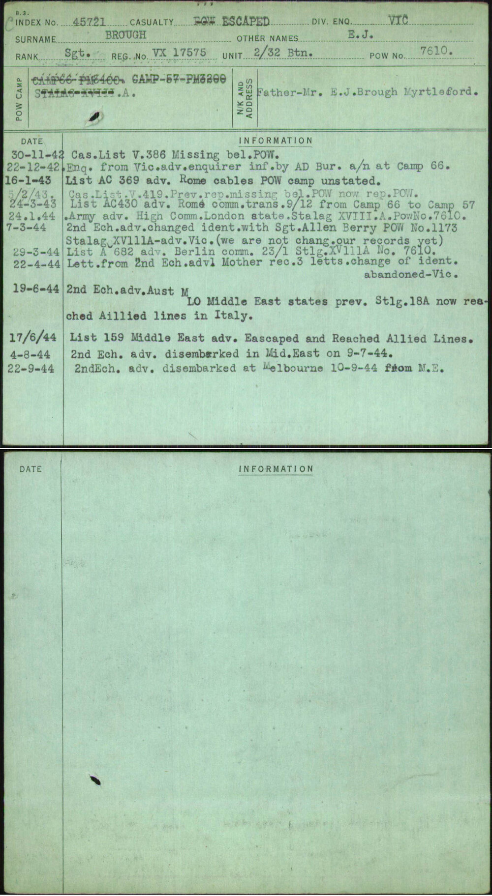 Brough, E J, VX17575