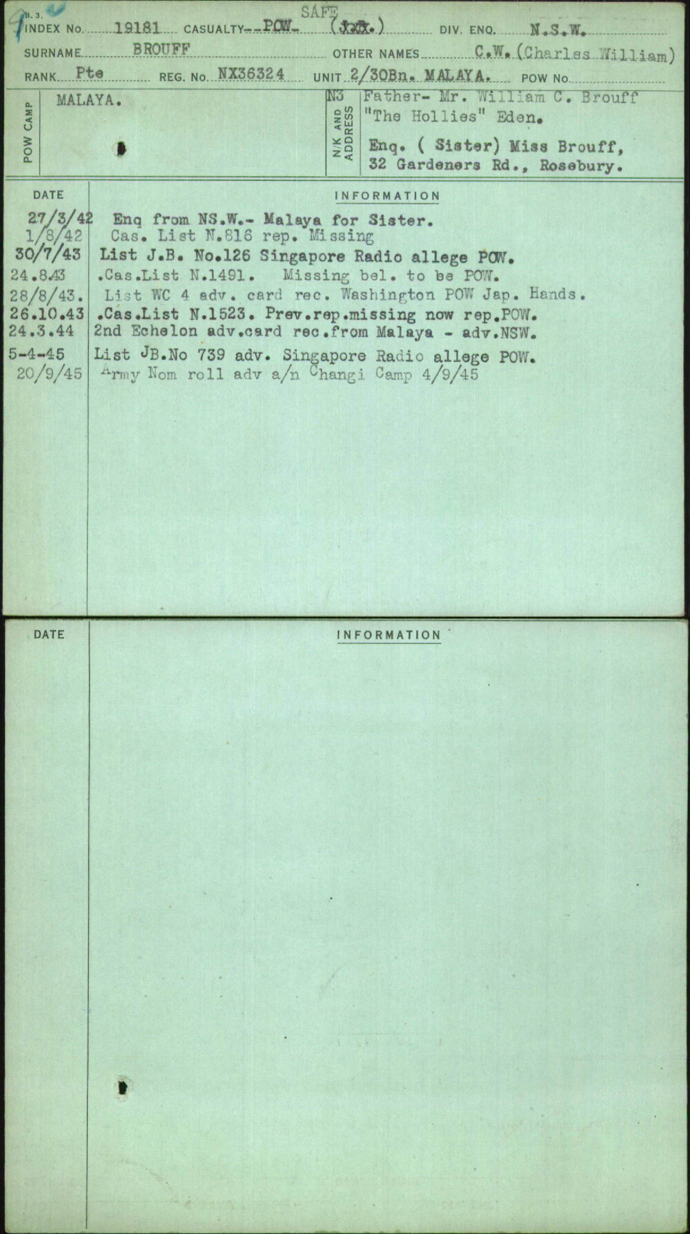 Brouff, C W (Charles William), NX36324