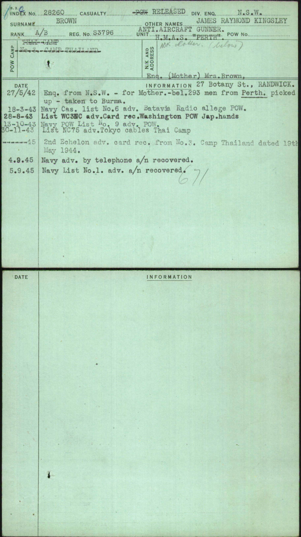 Brown, James Raymond Kingsley, S3796