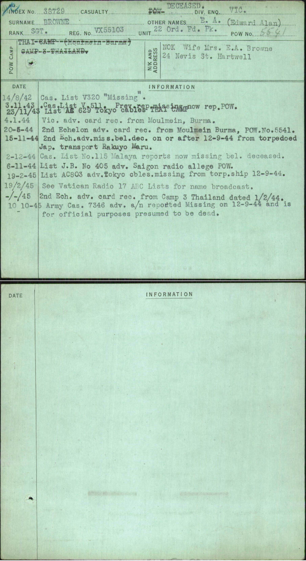 Browne, E A (Edward Alan), VX55103
