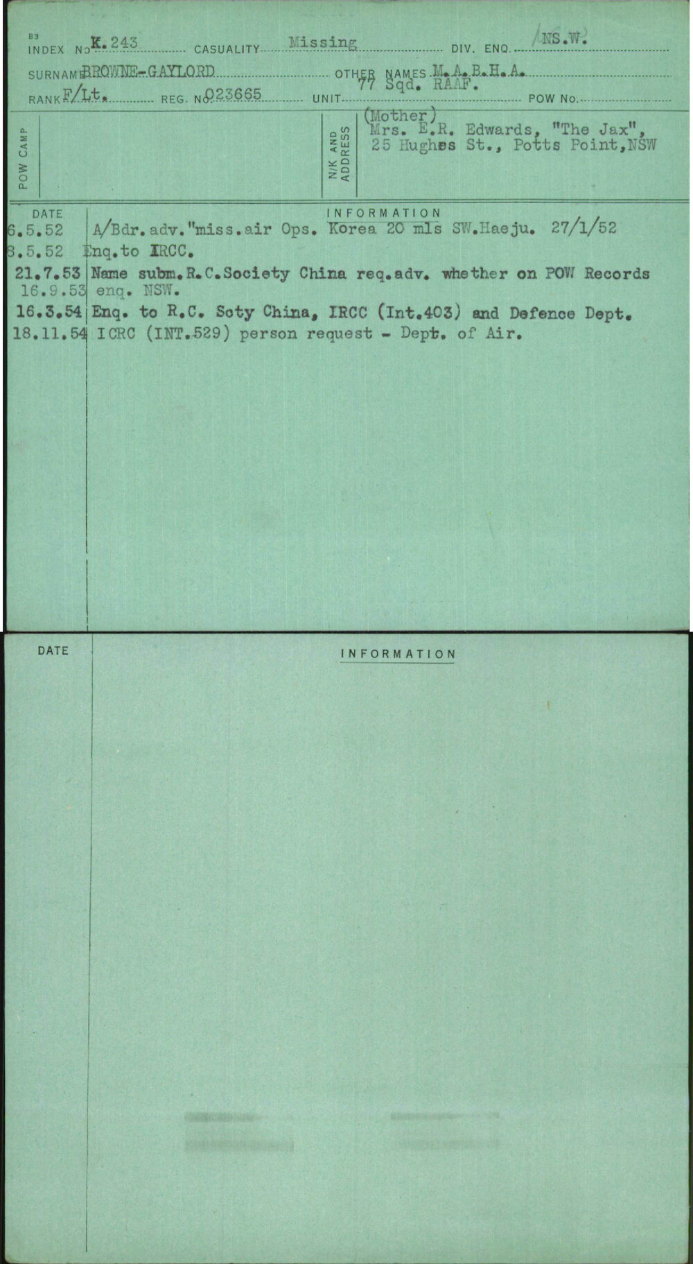 Browne-Gaylord, M A B H A, 23665