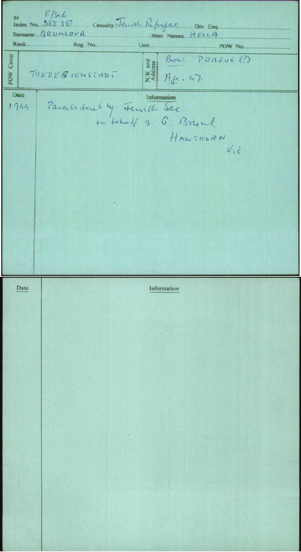 Brumlova, Hella, [No Service Number]