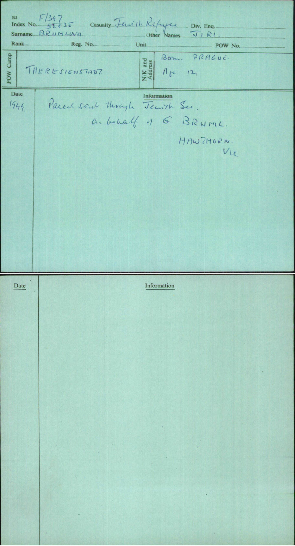 Brumlova, Jiri, [No Service Number]