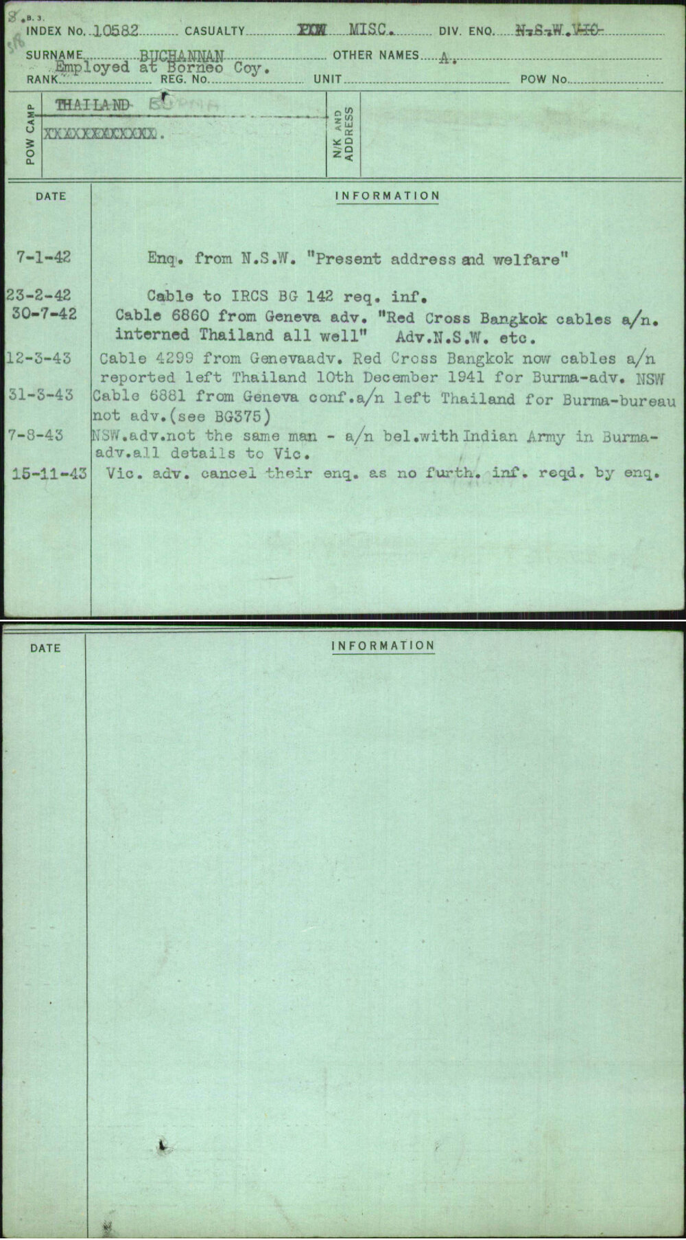 Buchanan, A, [No Service Number]