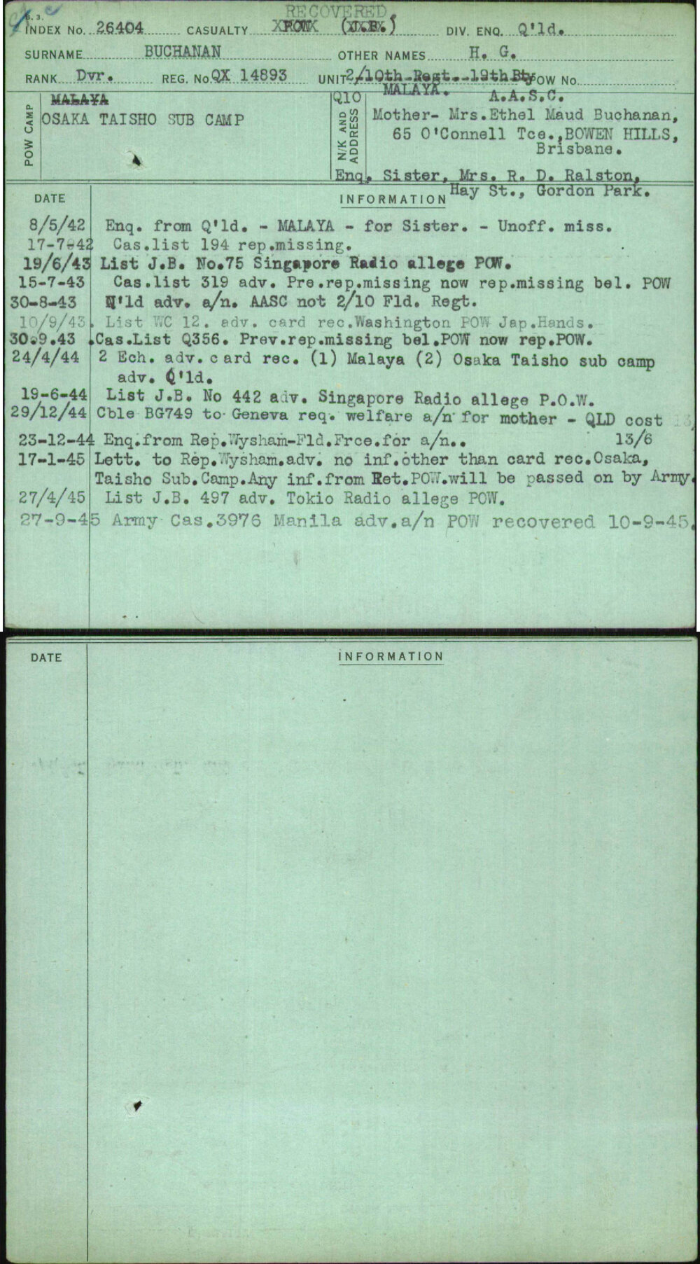 Buchanan, H G, QX14893
