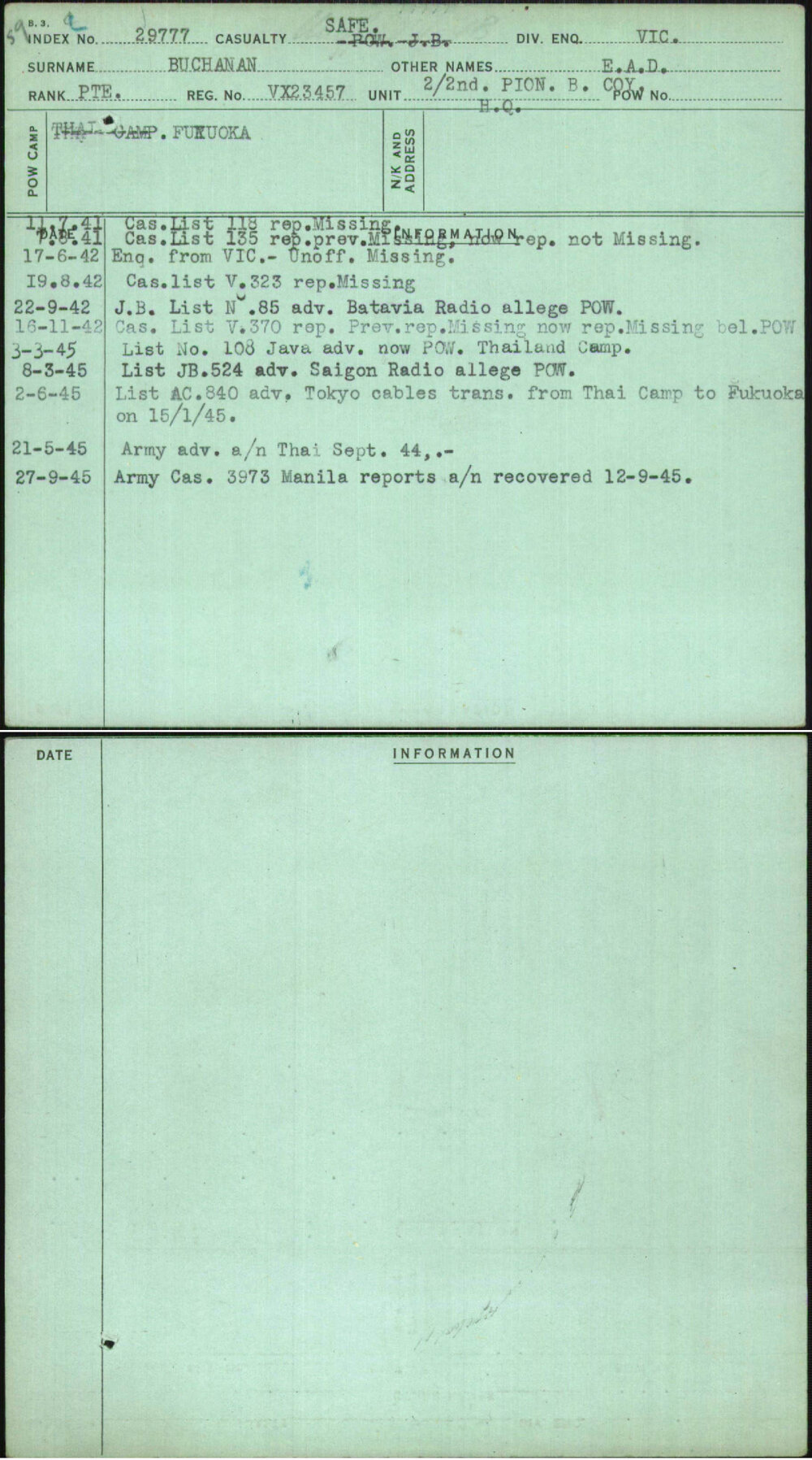 Buchanan, E A D, VX23457