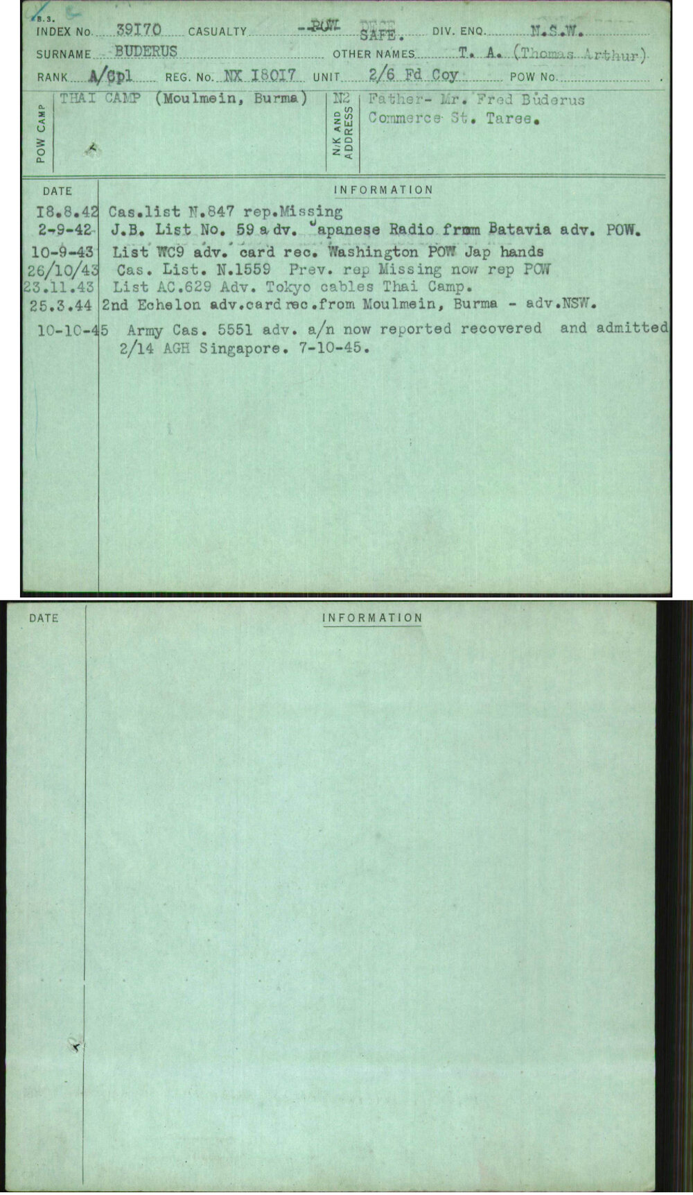 Buderus, T A (Thomas Arthur), NX18017