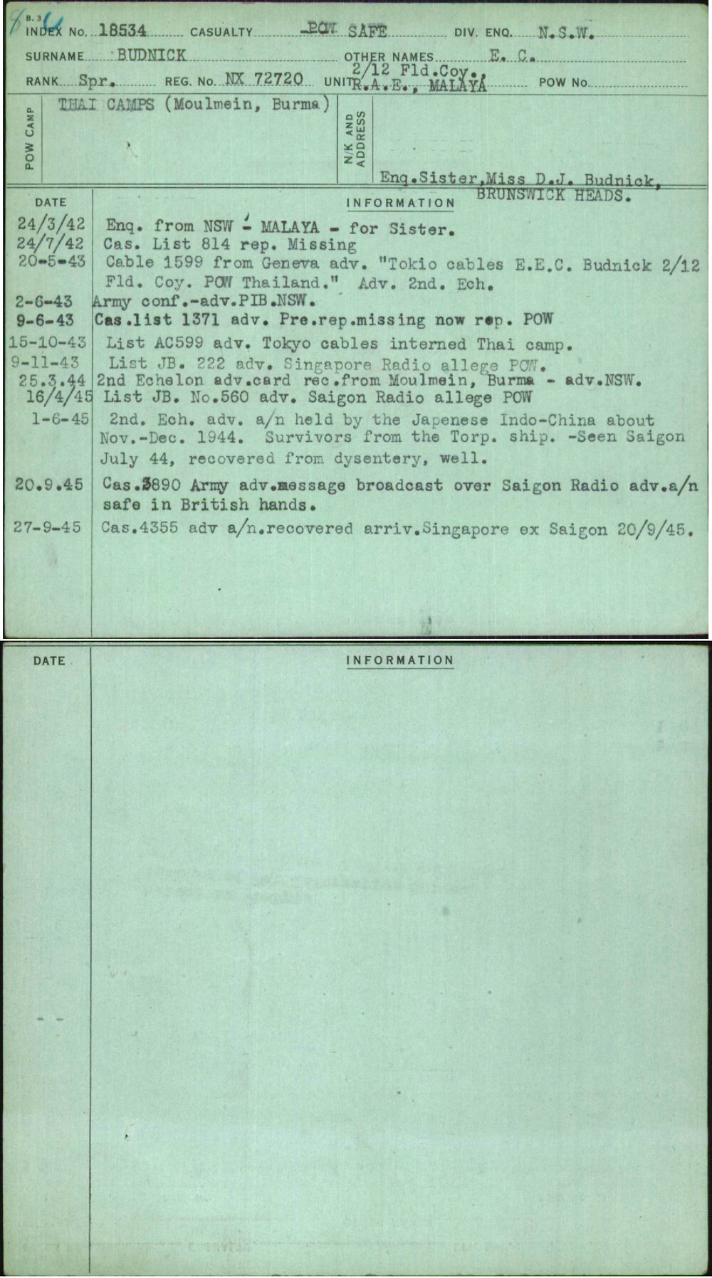 Budnick, E C, NX72720