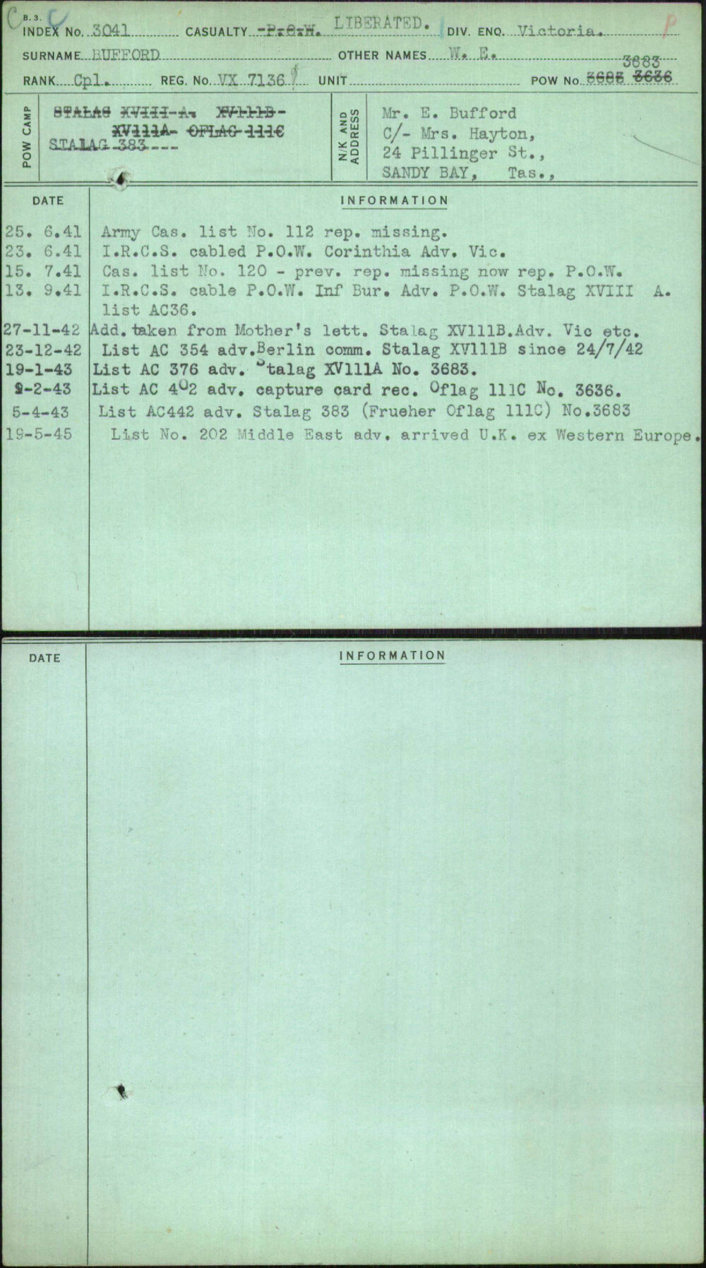 Bufford, W E, VX7136