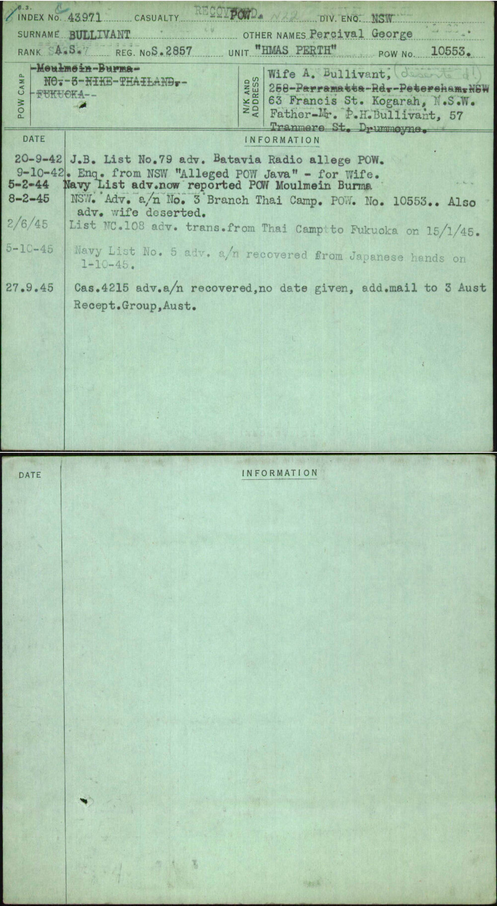 Bullivant, Percival George, S2857