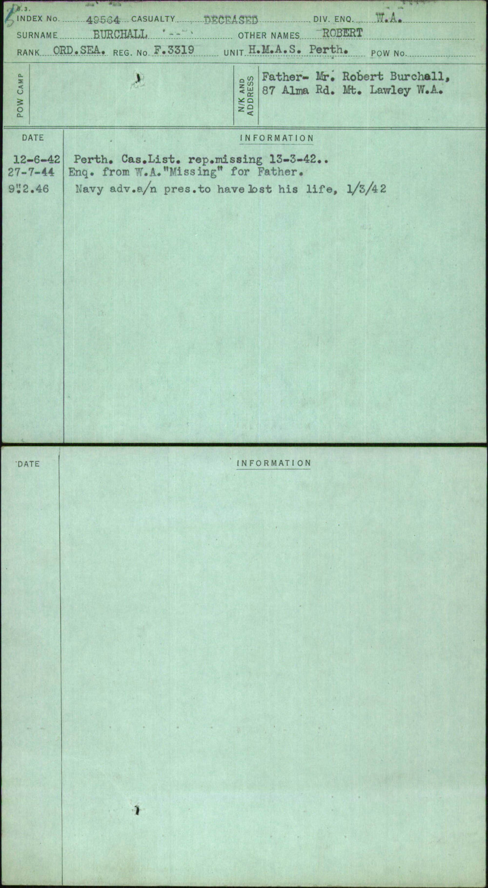 Burchall, Robert, F3319