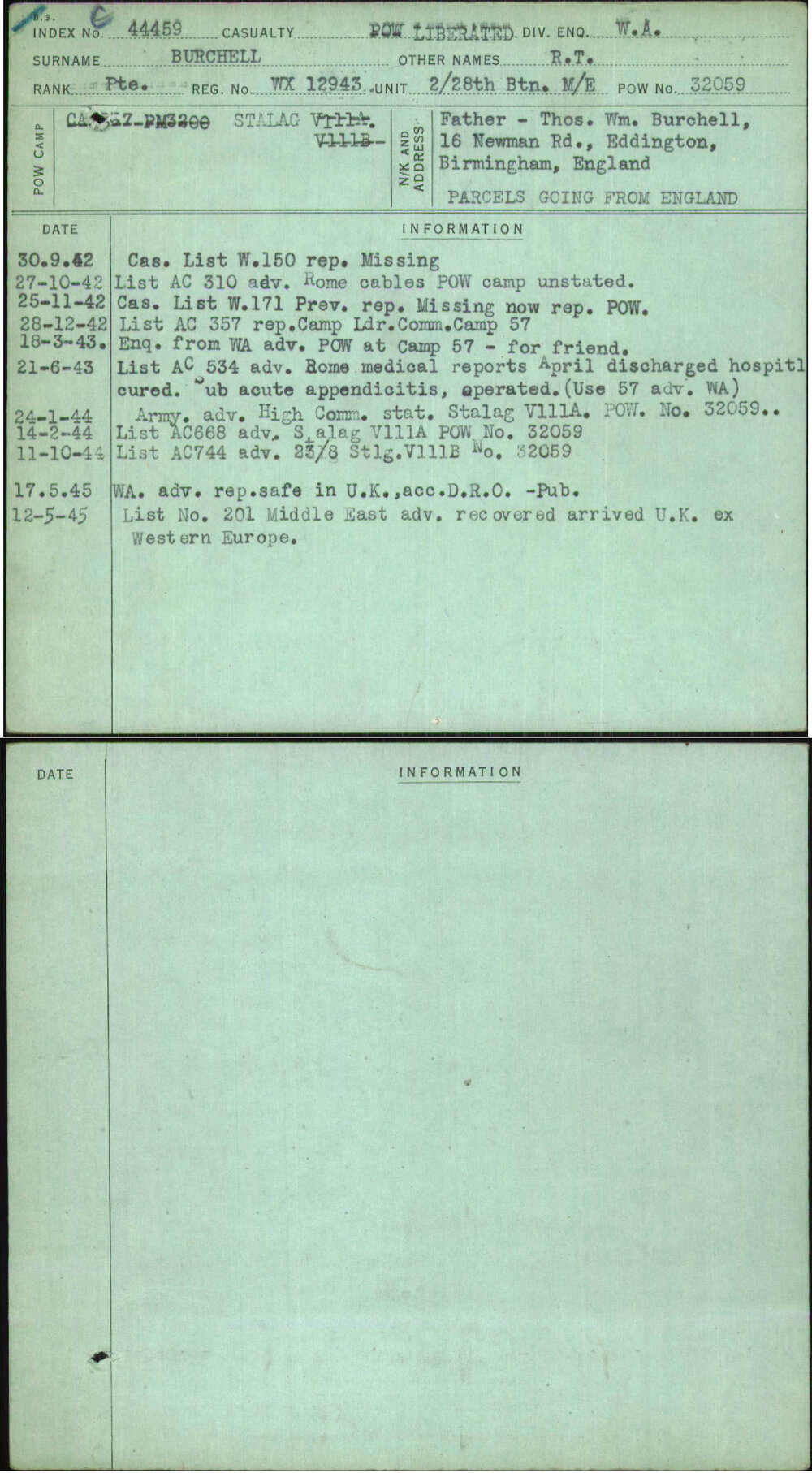 Burchell, R T, WX12943