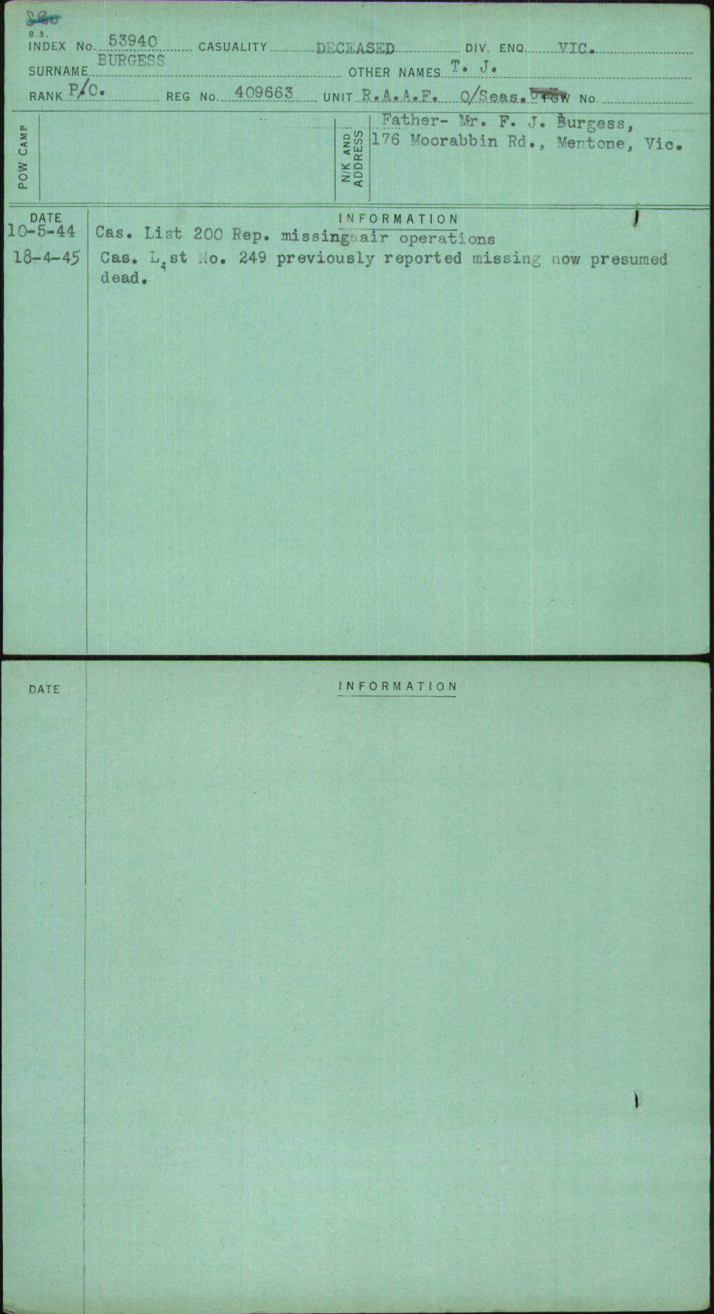 Burgess, T J, 409663