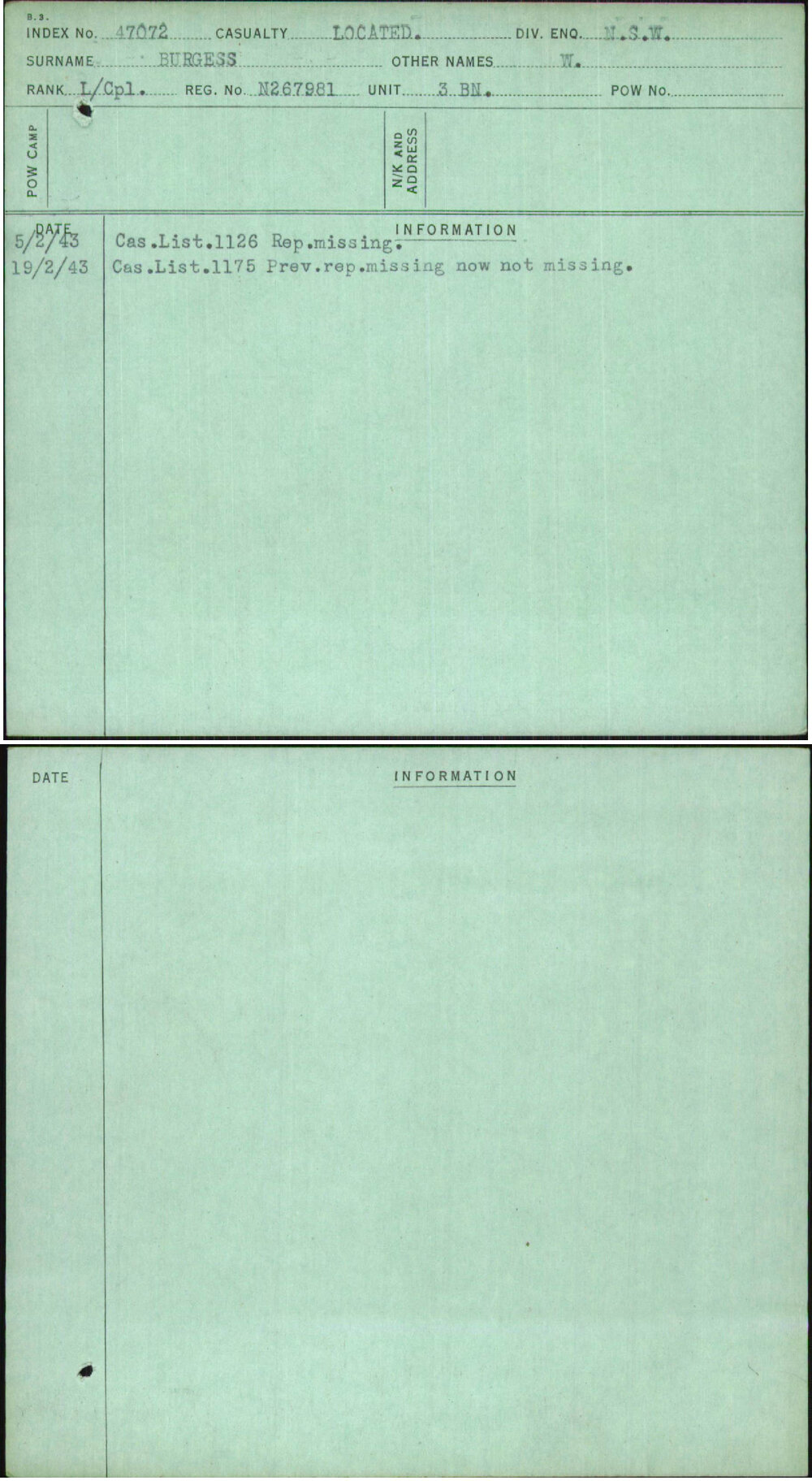 Burgess, W, N267981