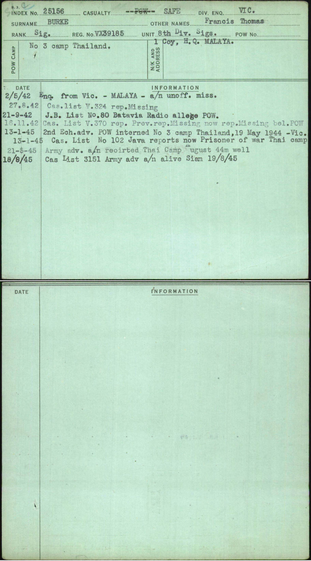 Burke, Francis Thomas, VX39185