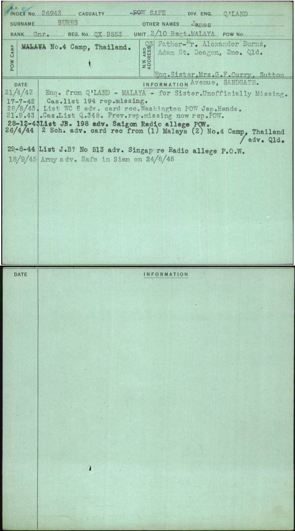 Burns, James, QX9553