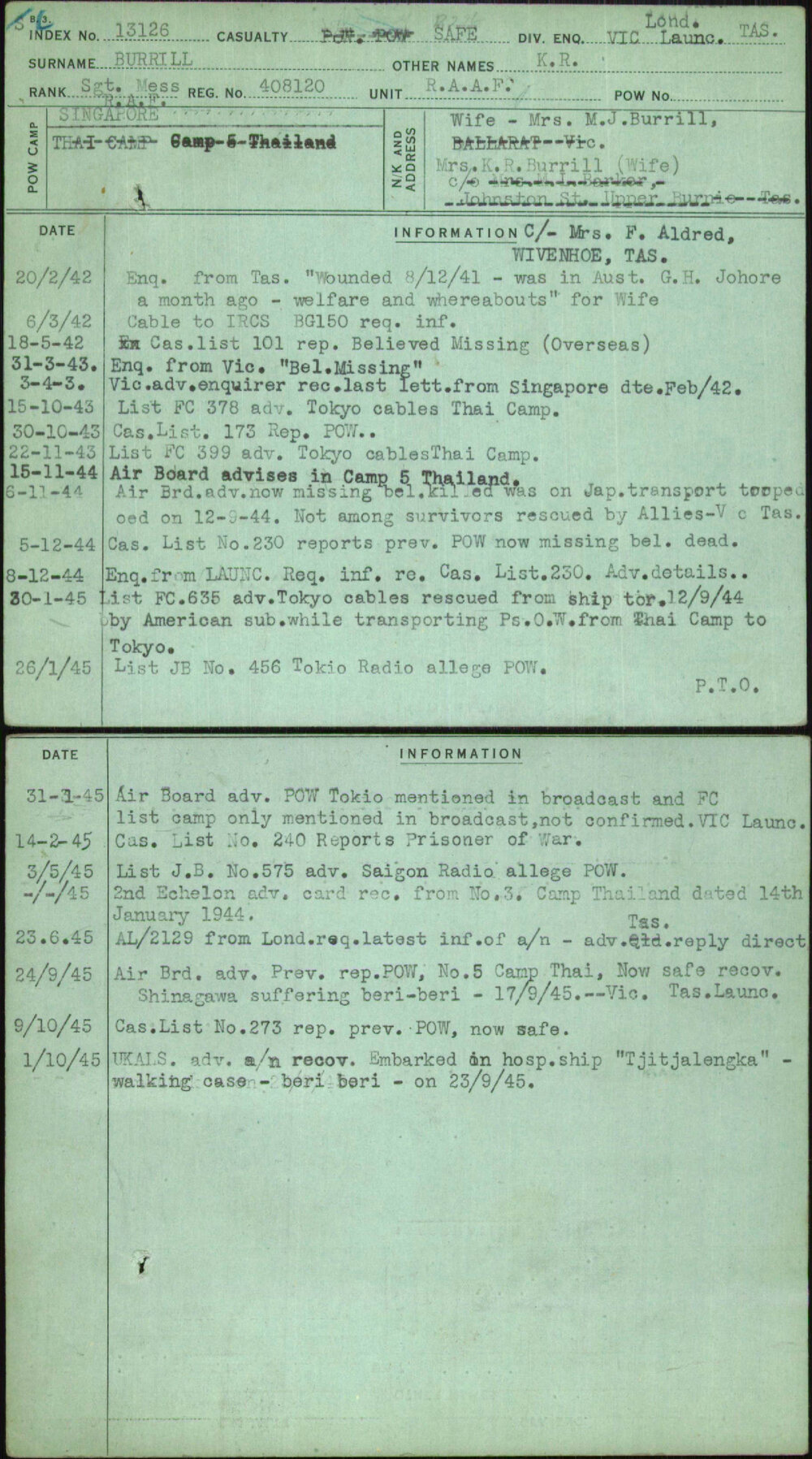 Burrill, K R, 408120