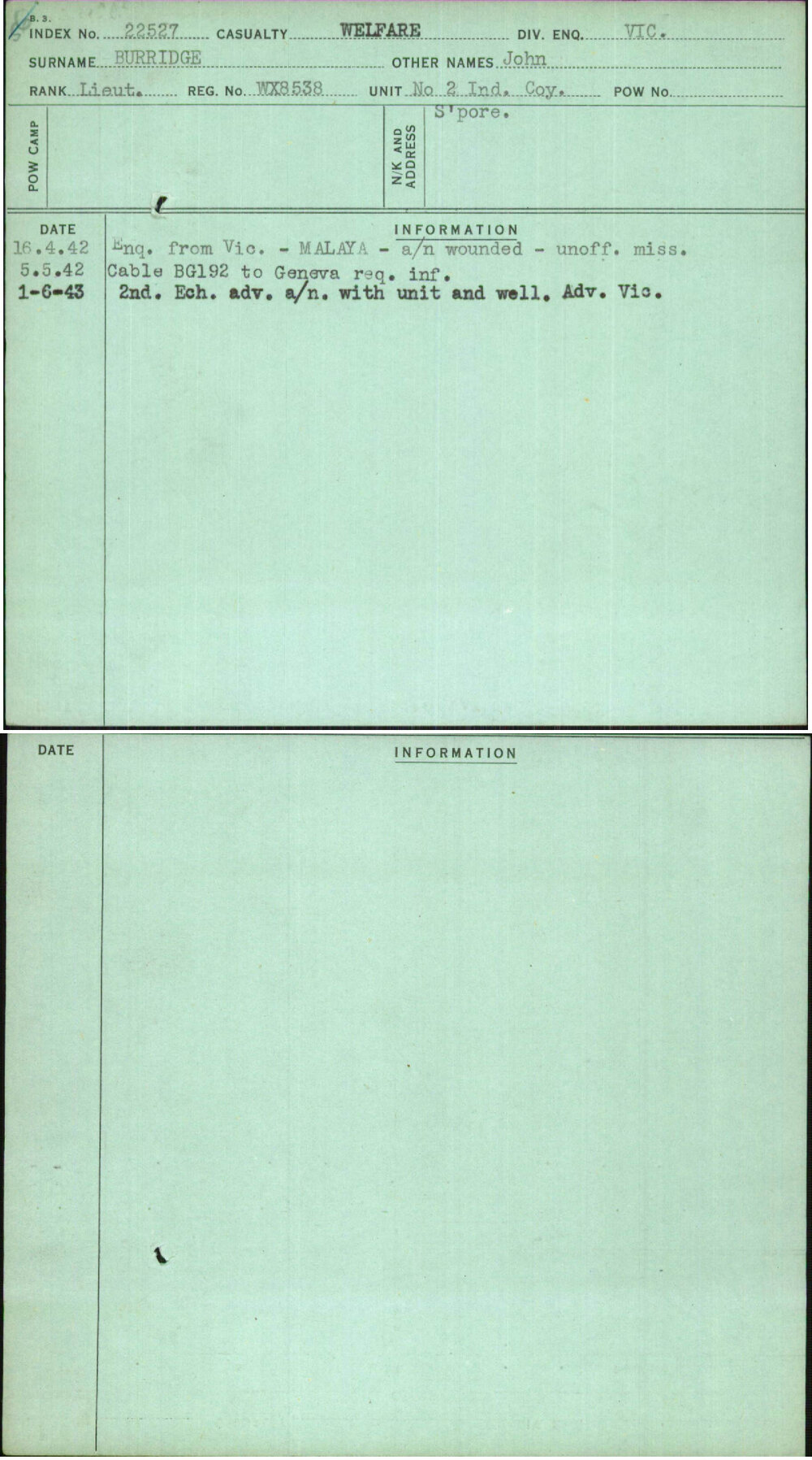 Burridge, John, WX8538