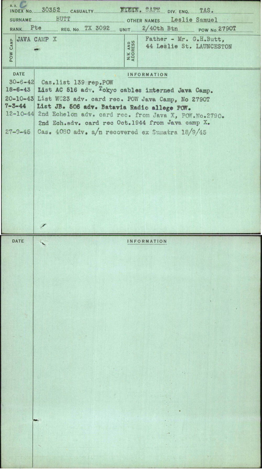Butt, Leslie Samuel, TX3092