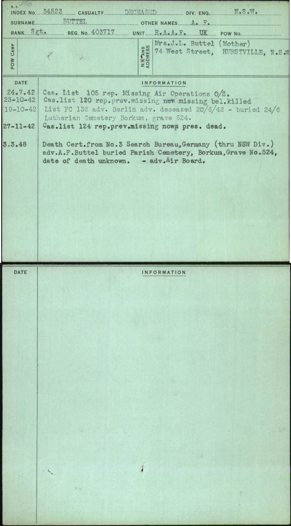 Buttel, A F, 403717