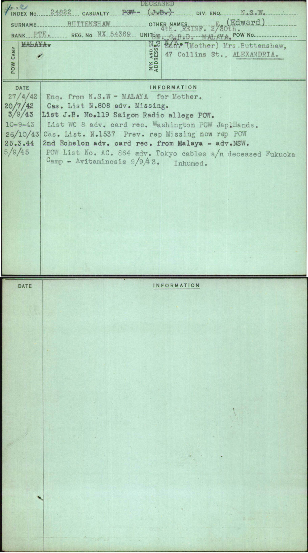 Buttenshaw, E (Edward), NX54369