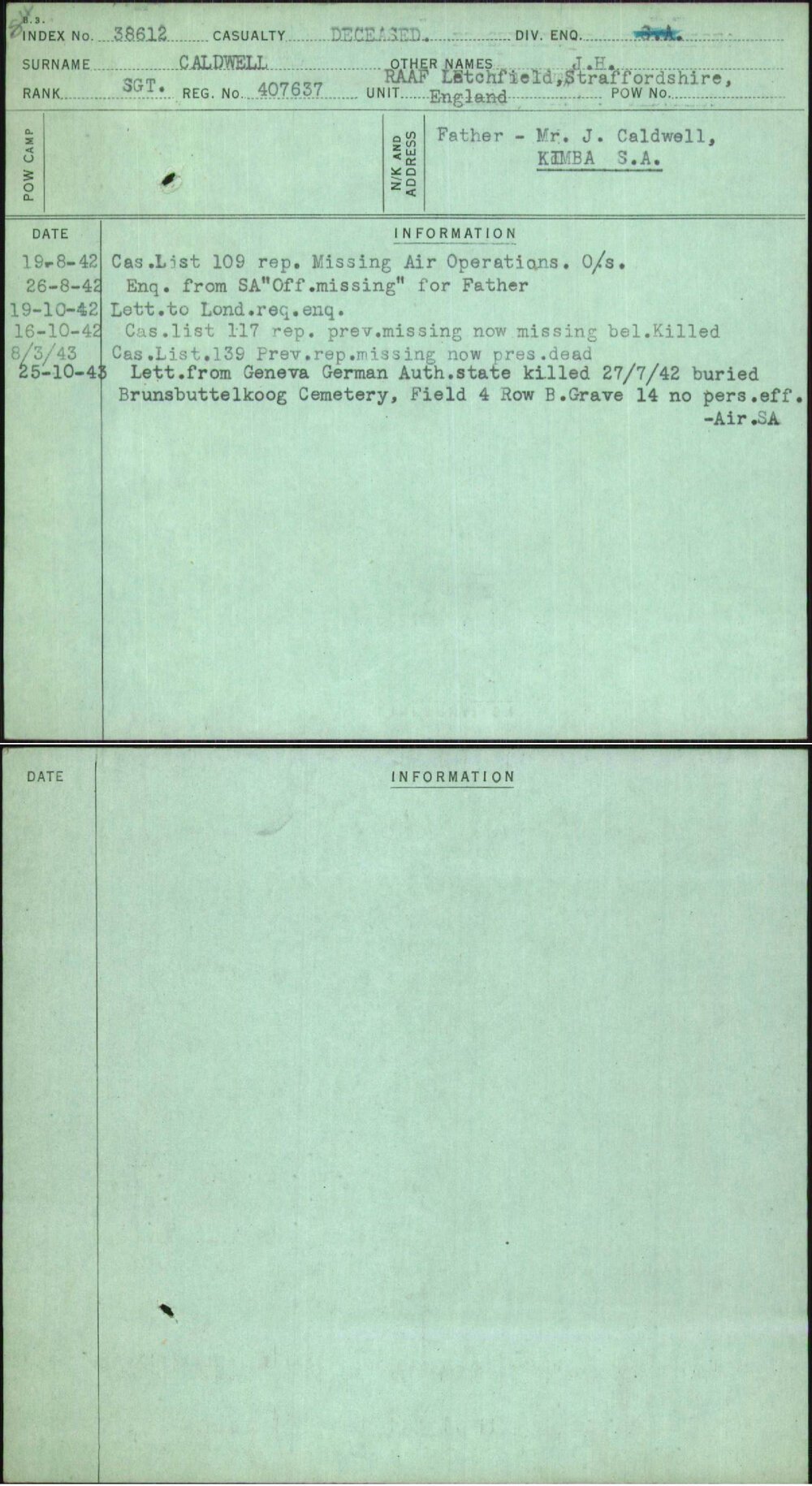 Caldwell, J H, 407637