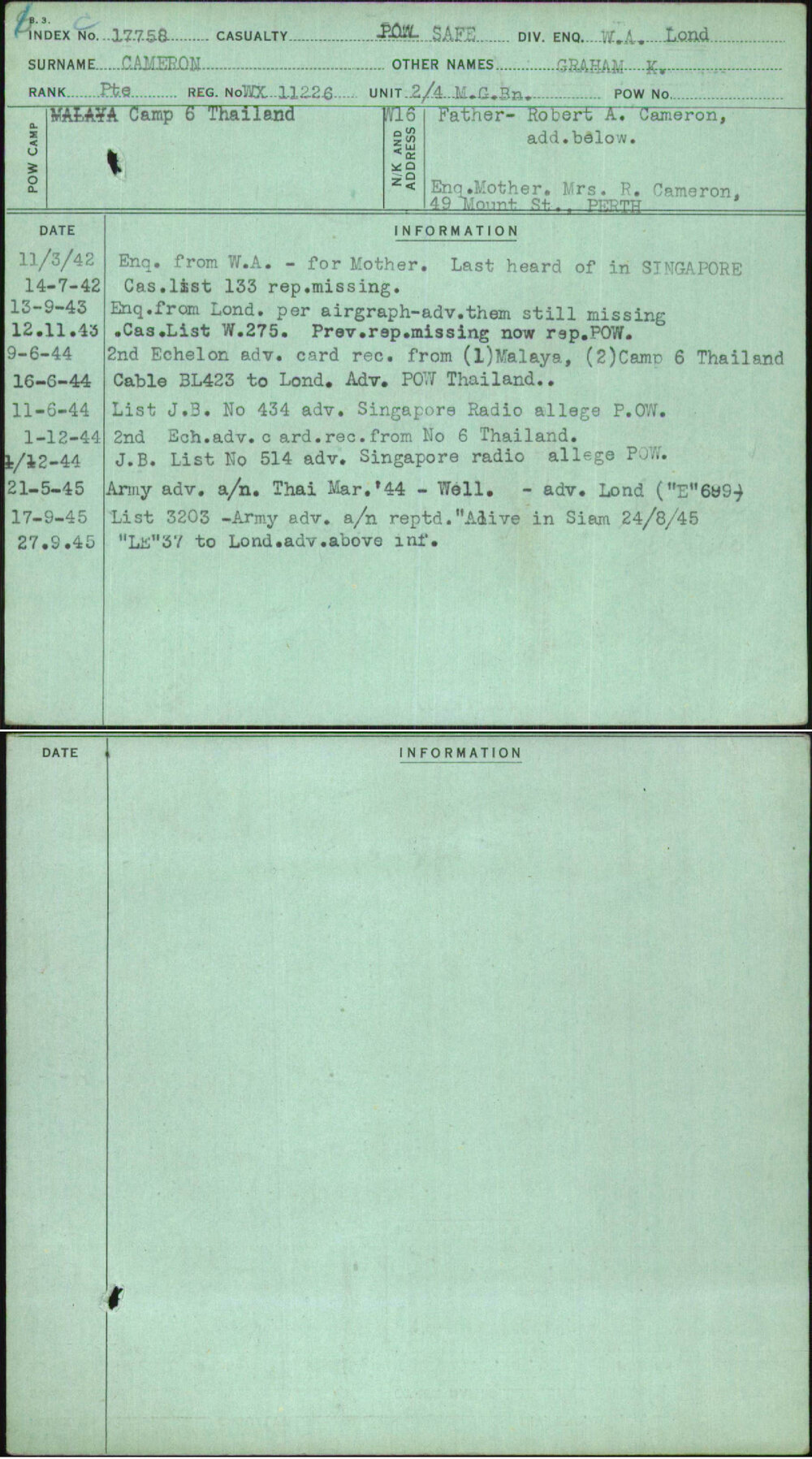 Cameron, Graham K, WX11226