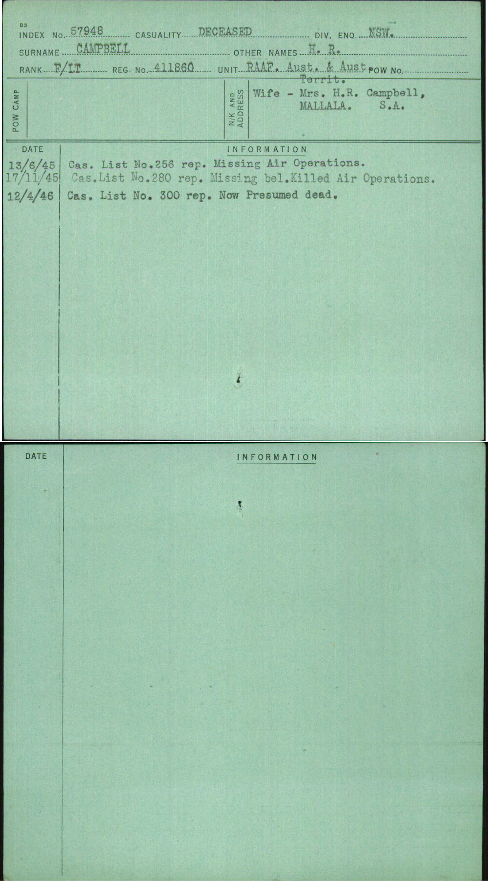 Campbell, H R, 411860
