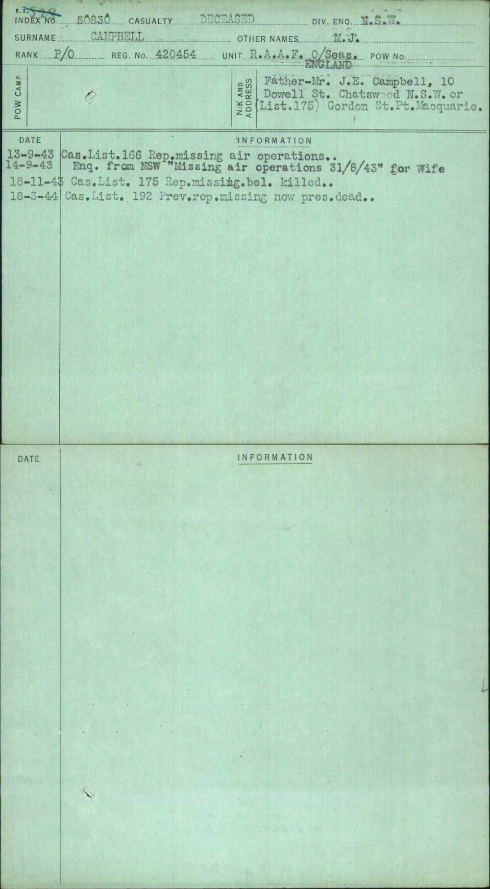 Campbell, M J, 420454