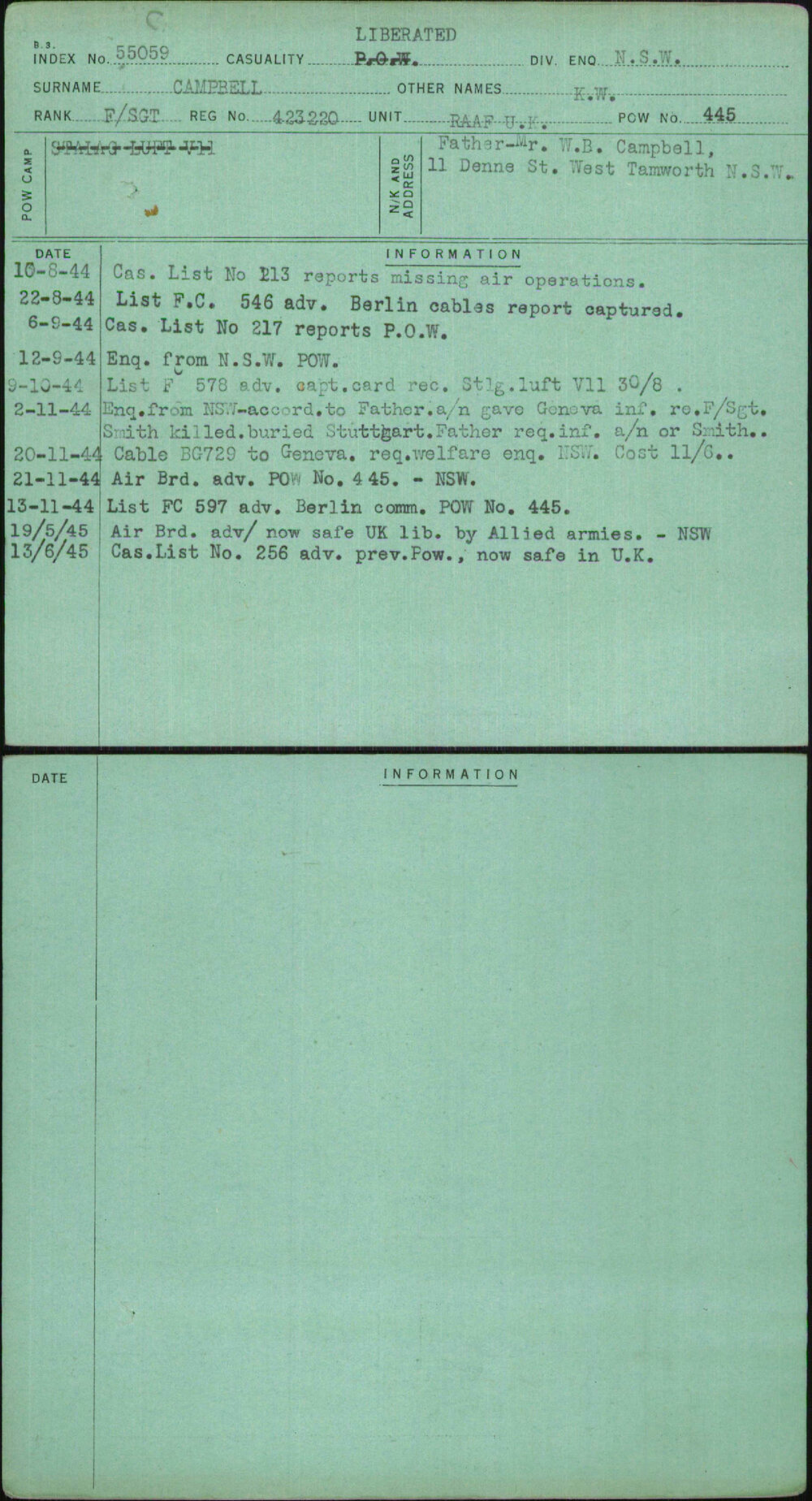 Campbell, K W, 423220