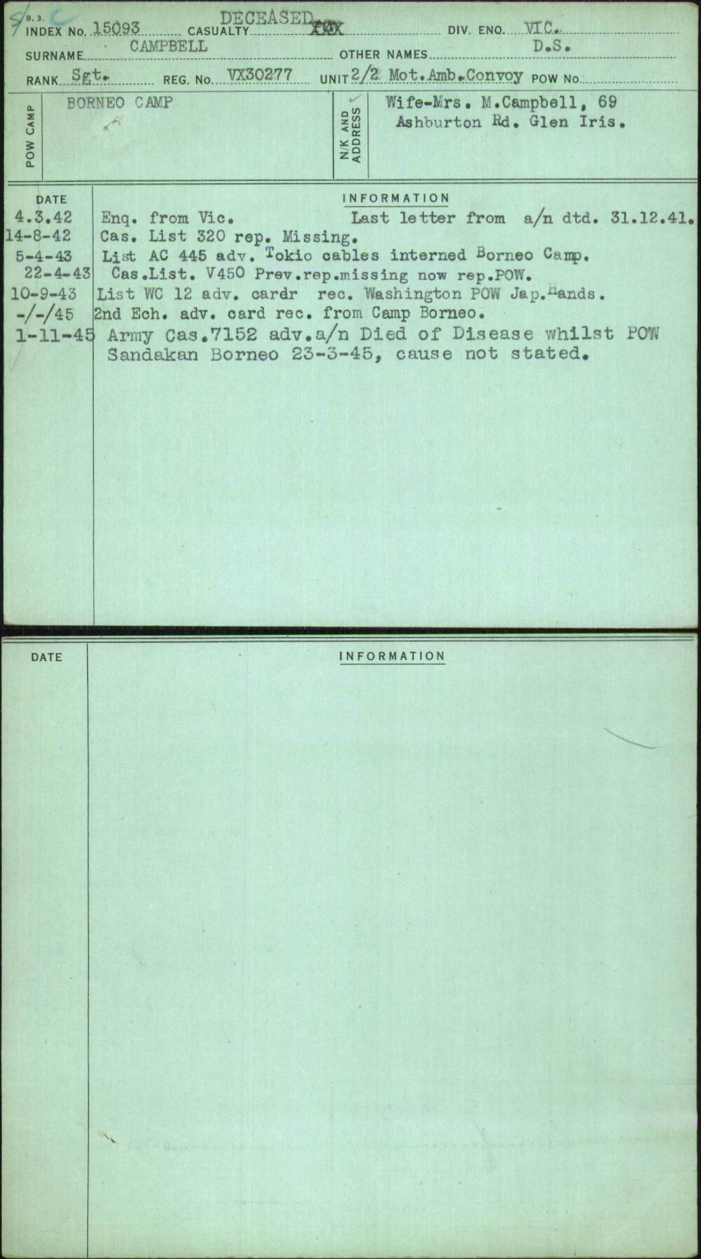 Campbell, D S, VX30277