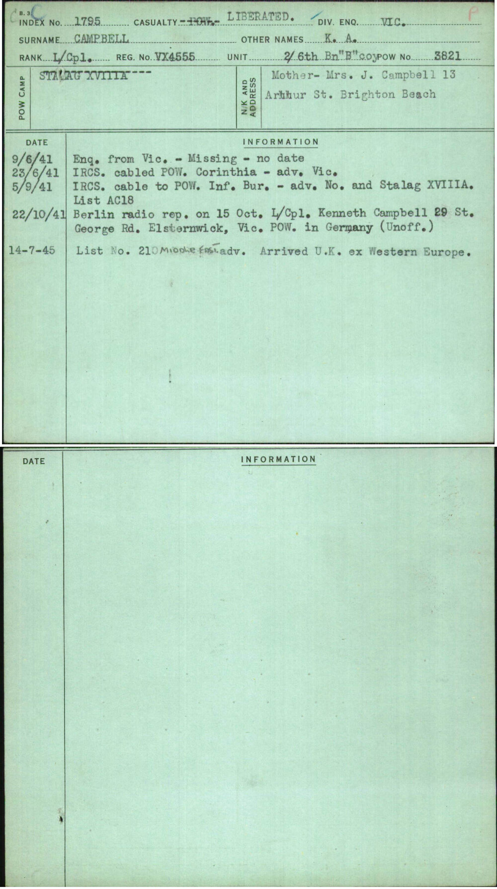 Campbell, K A, VX4555