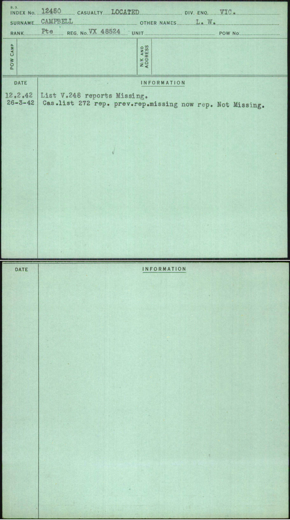 Campbell, L W, VX48524