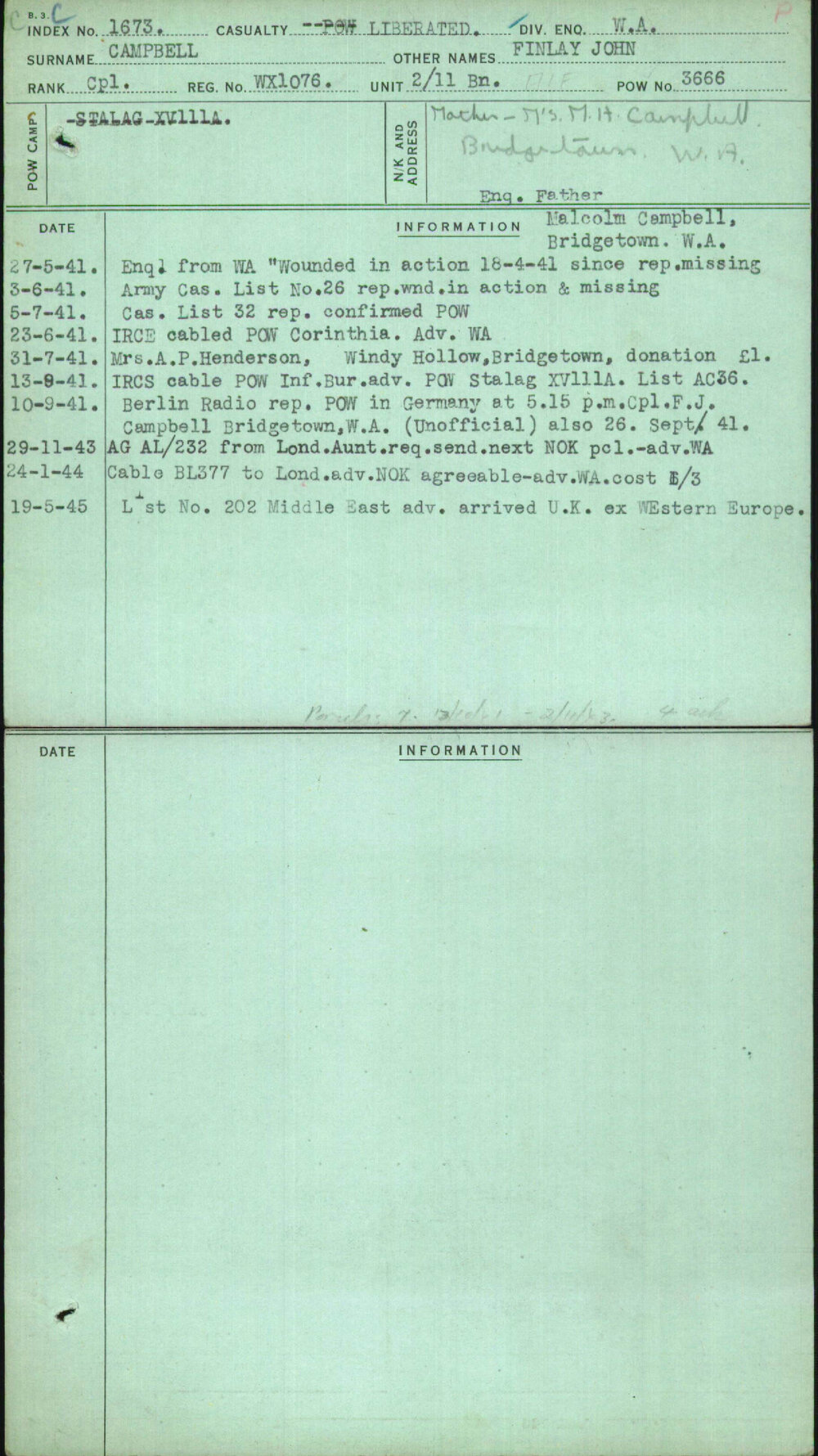 Campbell, Finlay John, WX1076