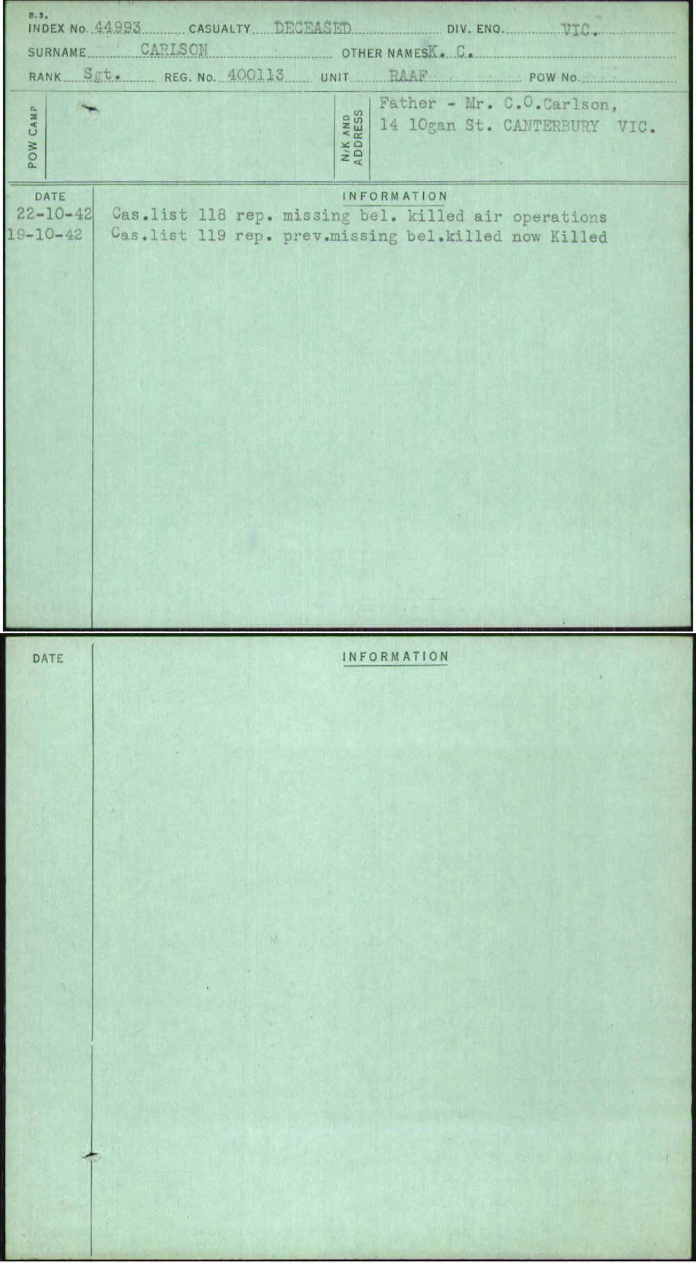 Carlson, K C, 400113