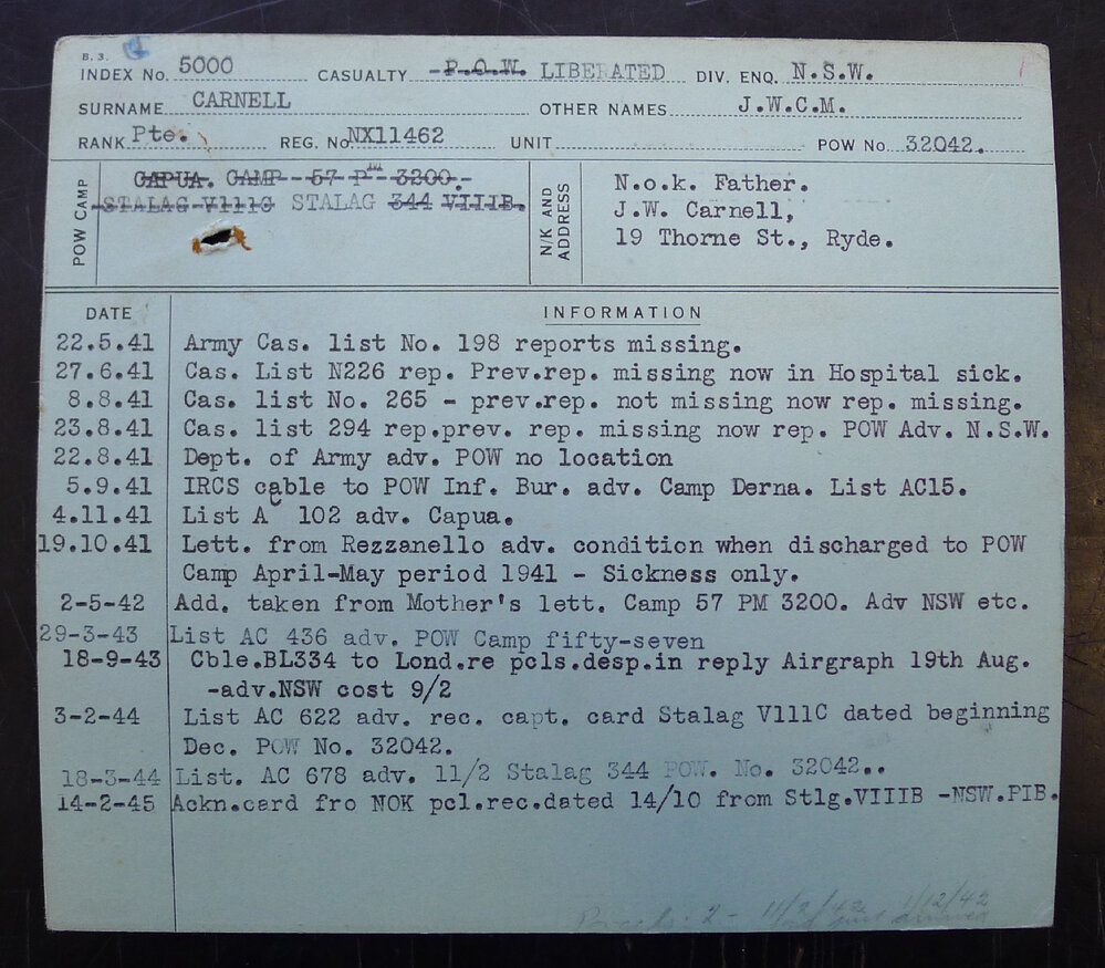 Carnell, J W C M, NX11462