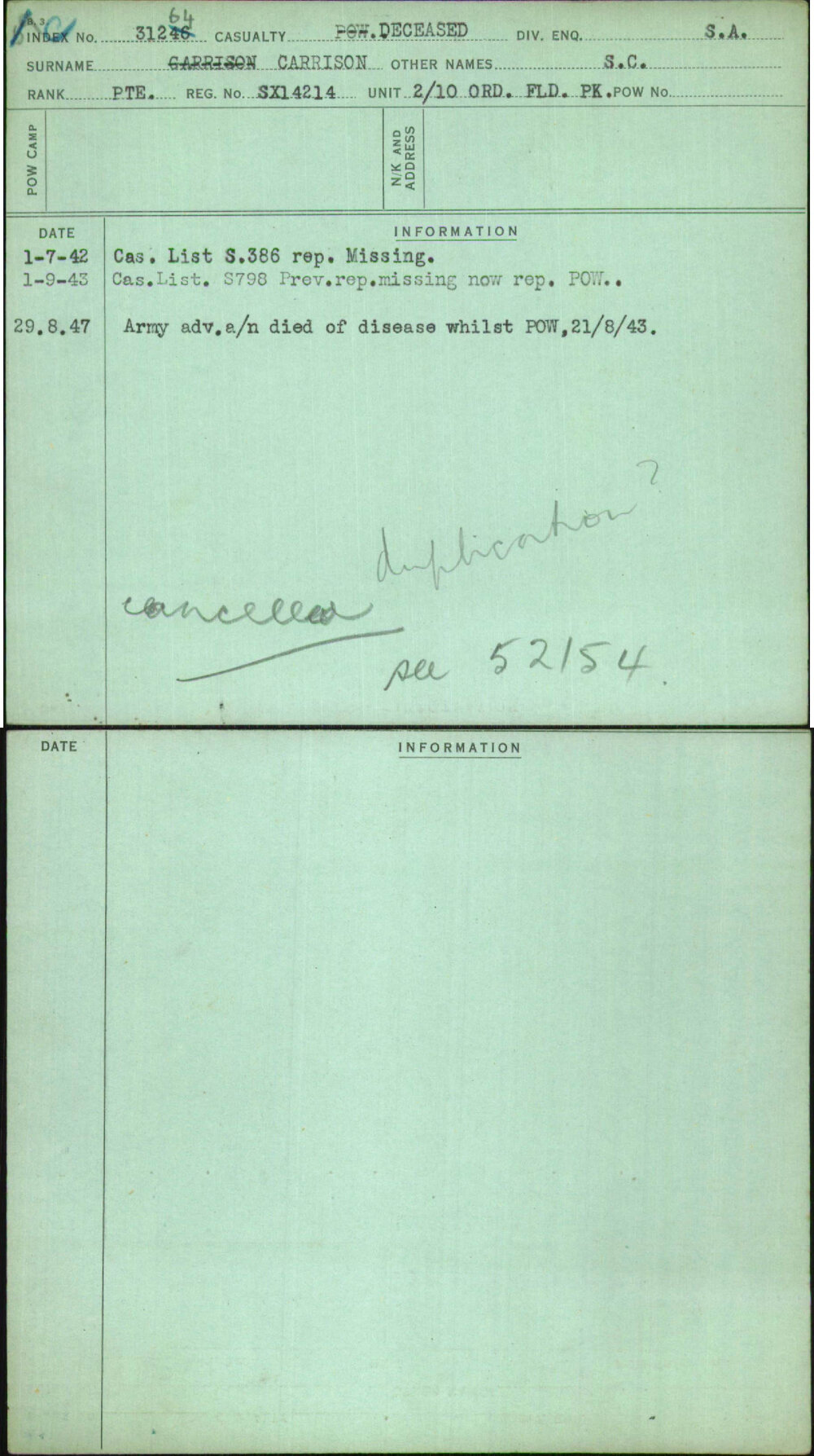 Carrison, S C, SX14214