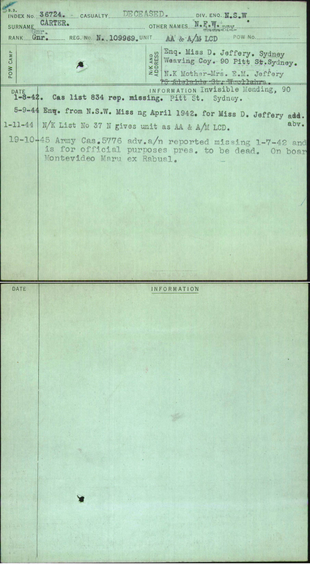 Carter, N F W, N109969