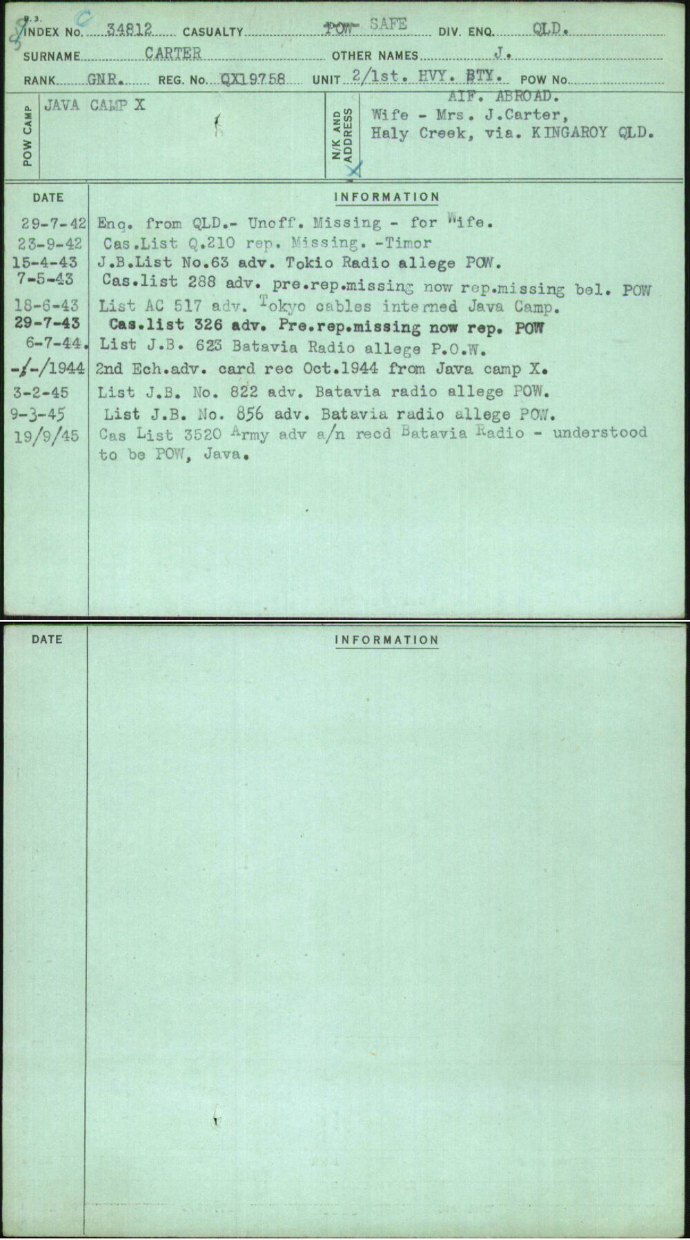 Carter, J, QX19758