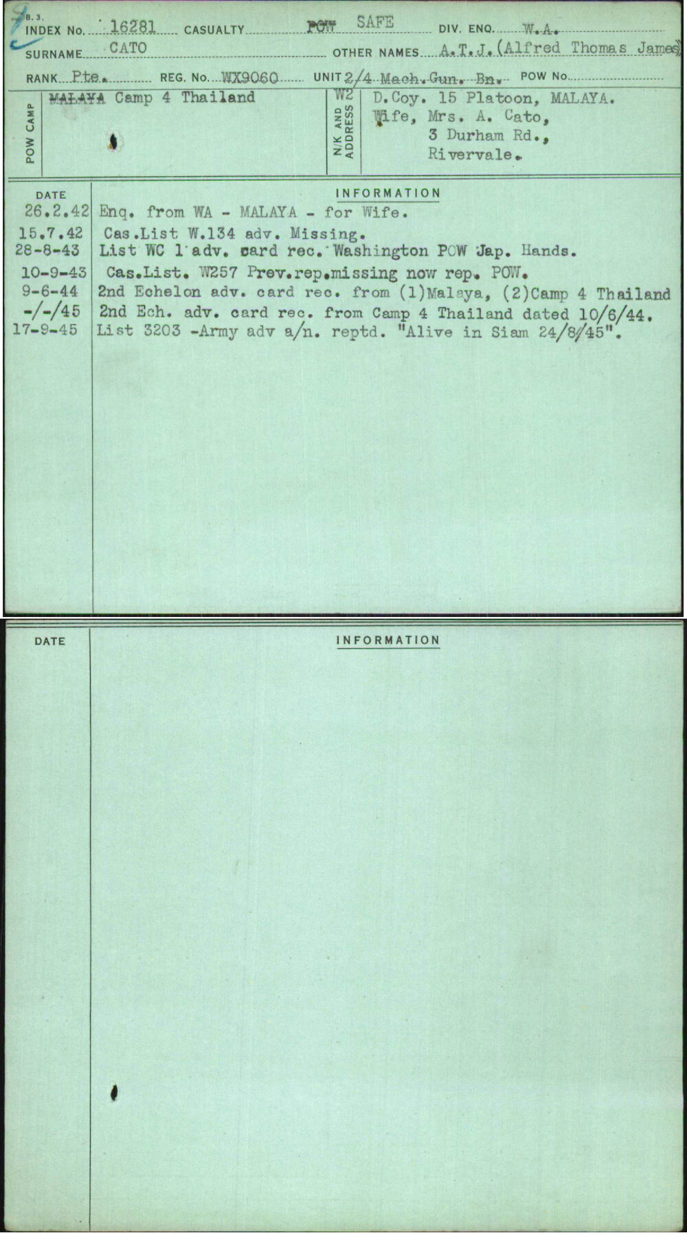 Cato, A T J (Alfred Thomas James), WX9060