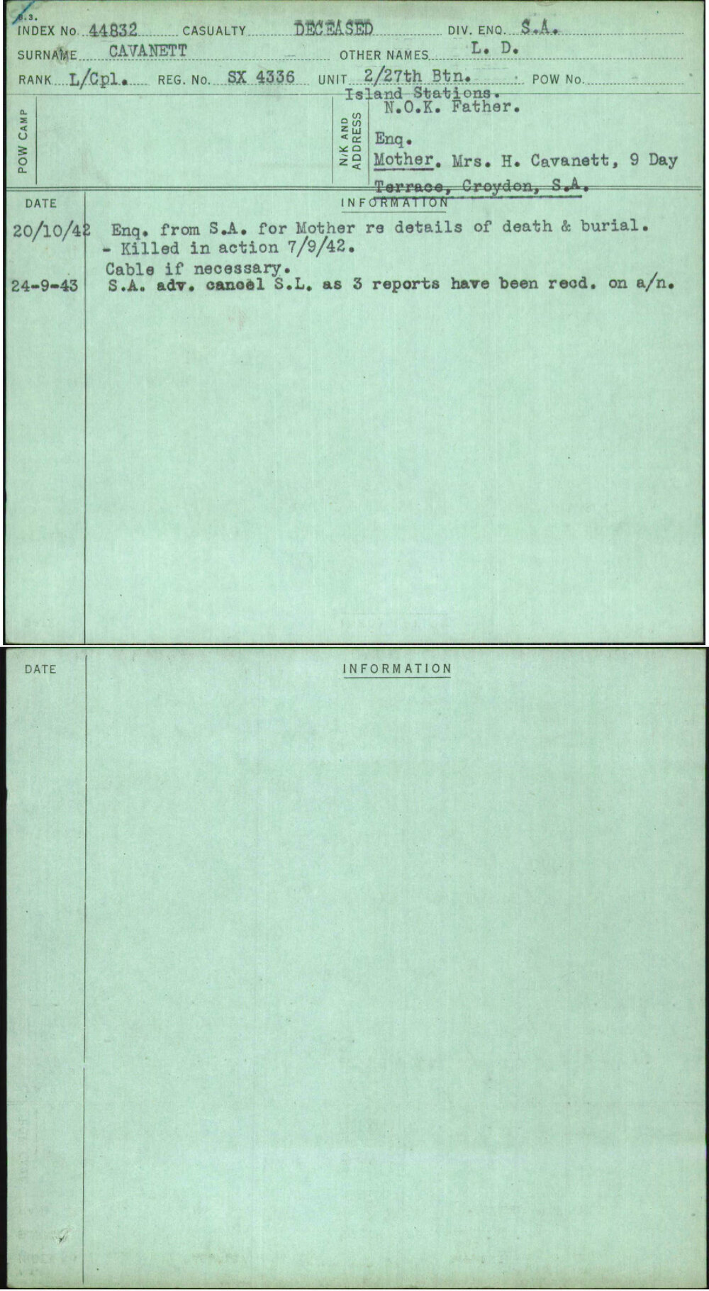 Cavanett, L D, SX4336