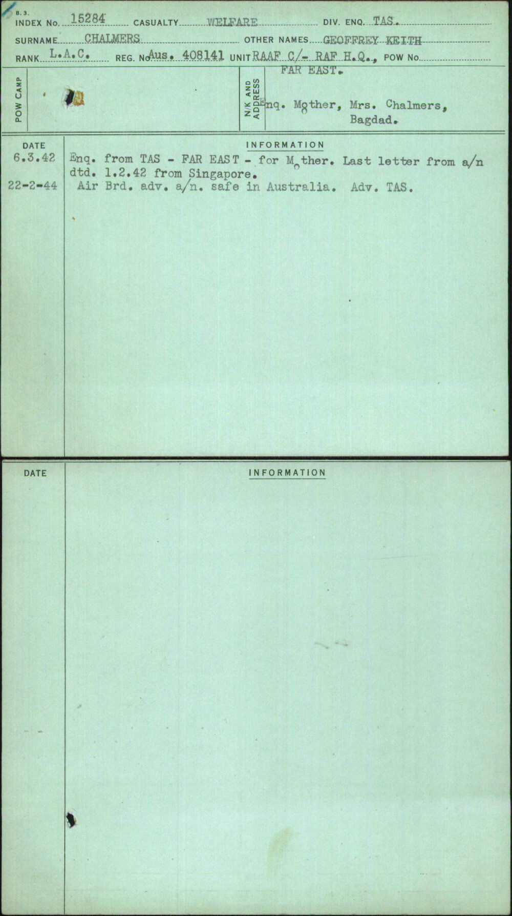 Chalmers, Geoffrey Keith, Aus408141