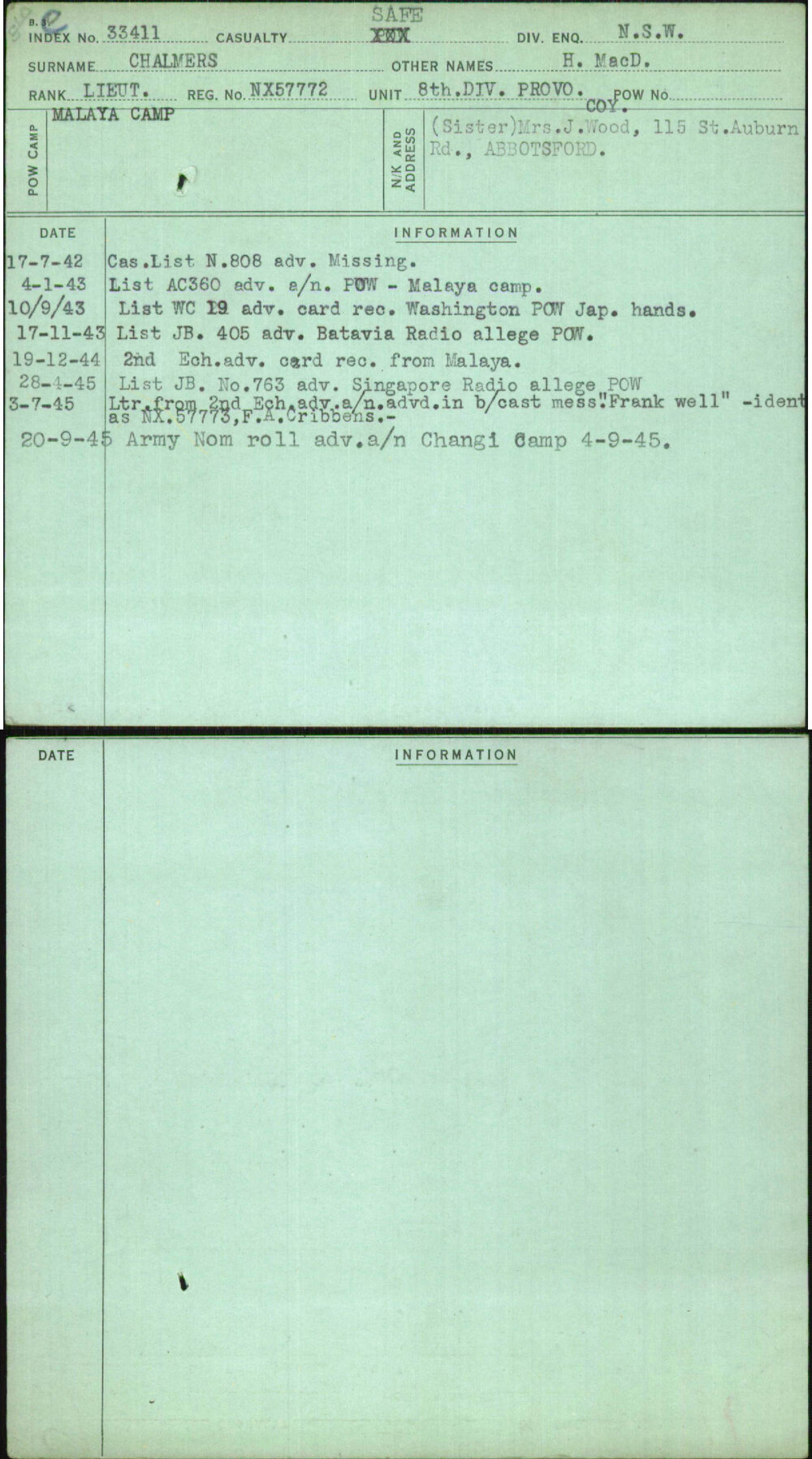 Chalmers, H Macd, NX57772