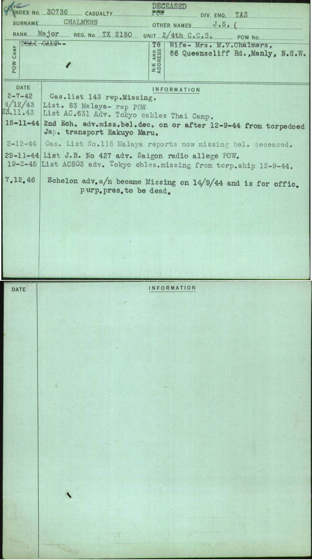 Chalmers, J S, TX2150