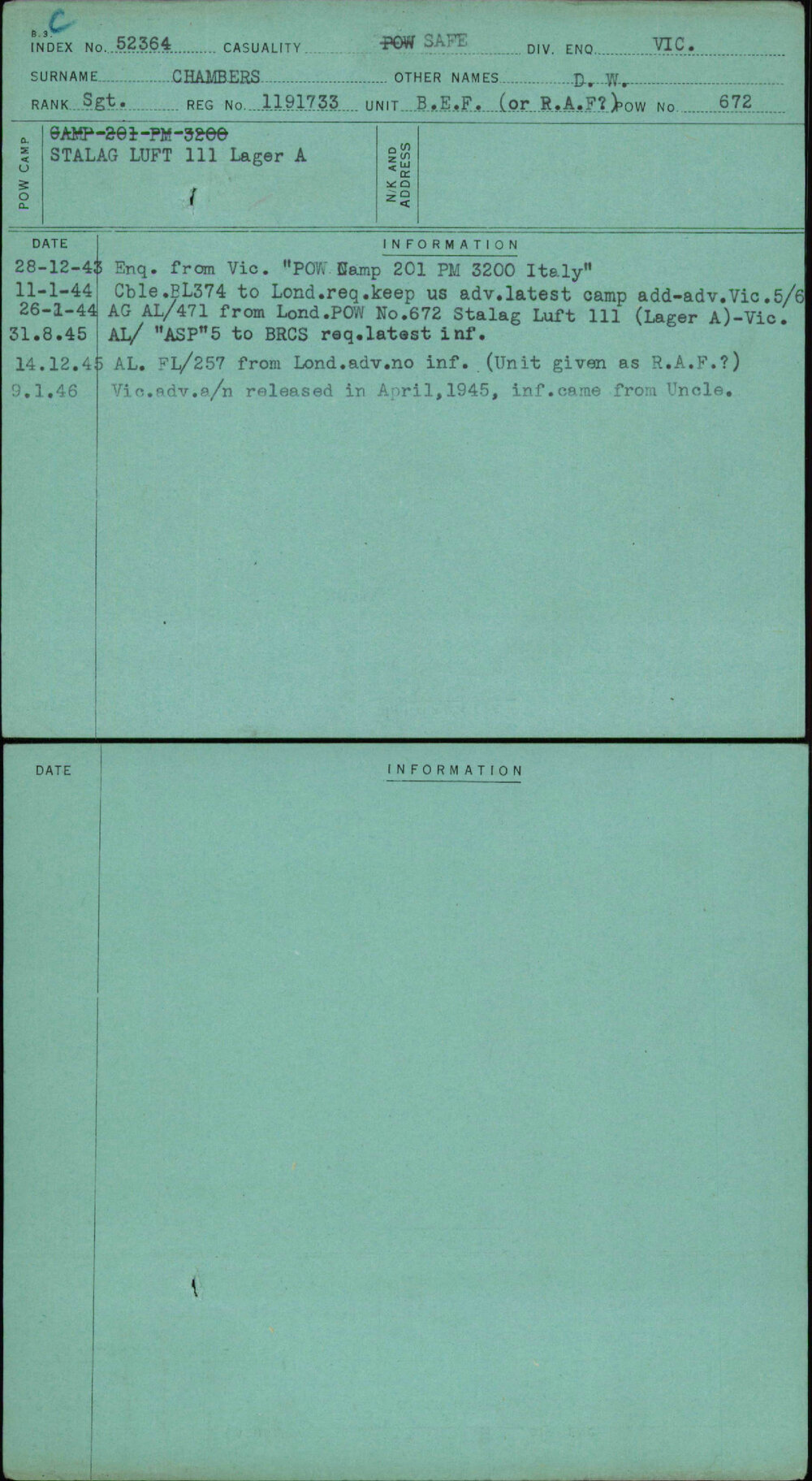 Chambers, D W, 1191733