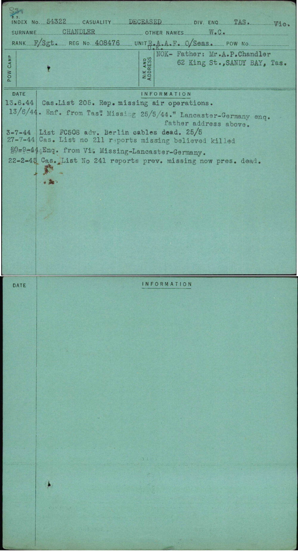 Chandler, W C, 408476