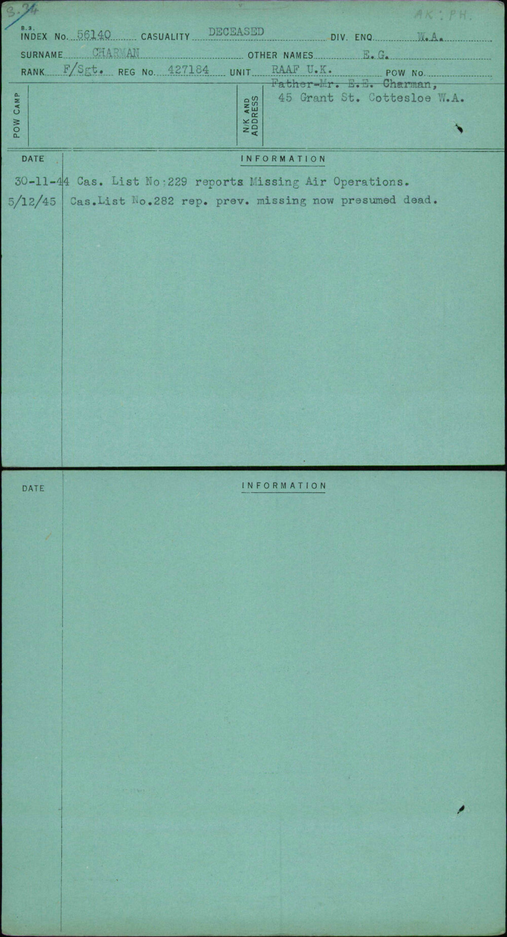 Charman, E G, 427184