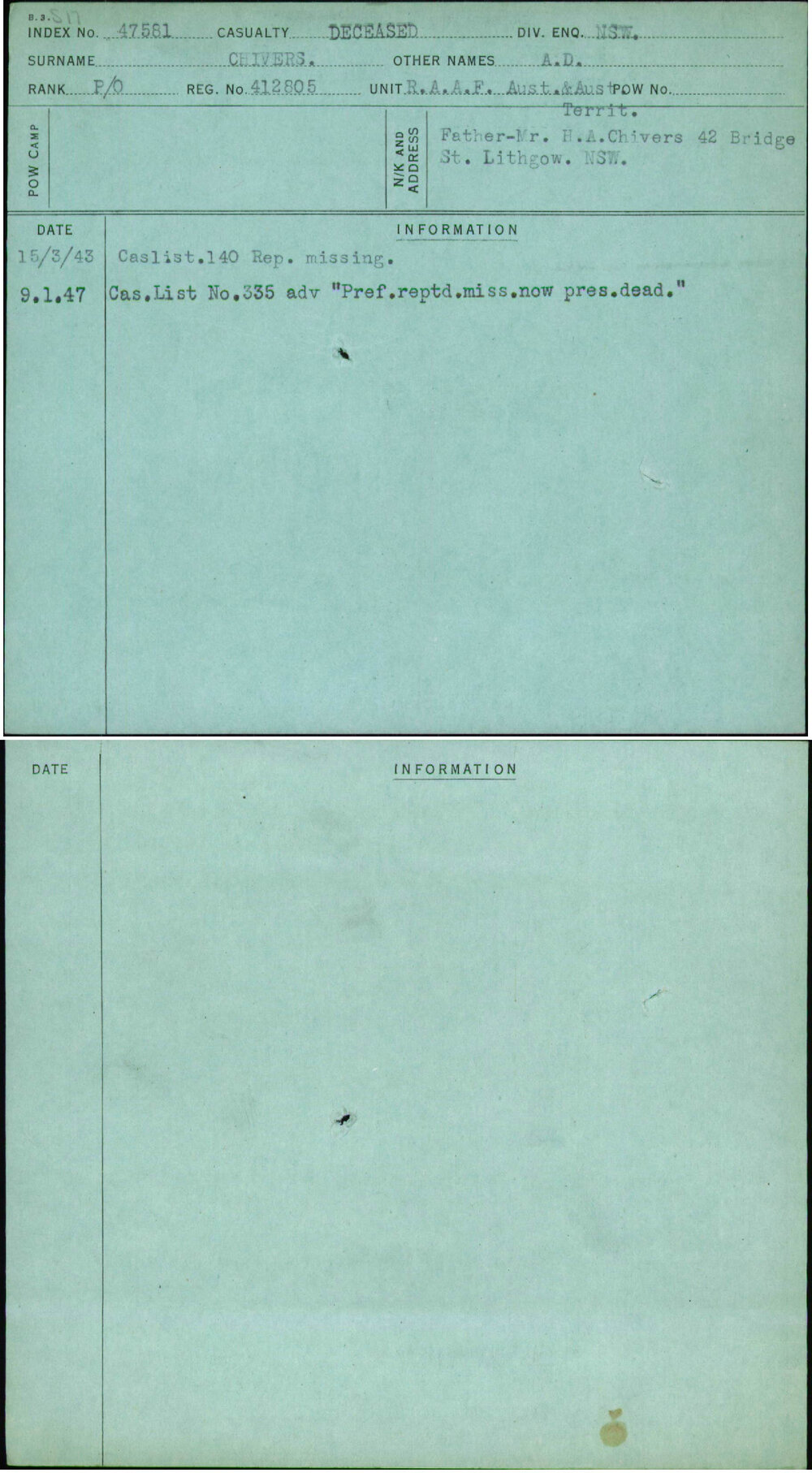 Chivers, A D, 412805