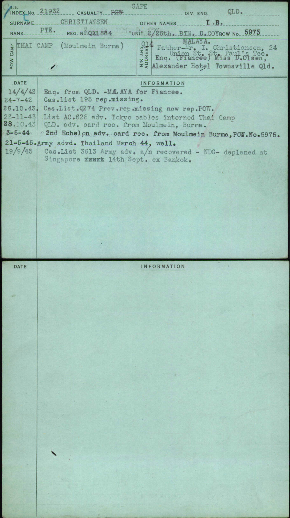 Christiansen, L B, QX1884